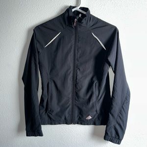 Adidas Zip Up Windbreaker Jacket Black and Pink